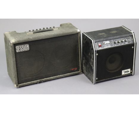 A Carlsbro “Bass Booster” amplifier; a Skytec “Active speaker 12” woofer; a Laney “TF200” amplifier; a “Sessionette-75” ampli
