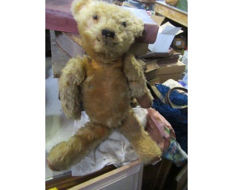 A plush jointed teddy bear, Steiff style, length 21ins