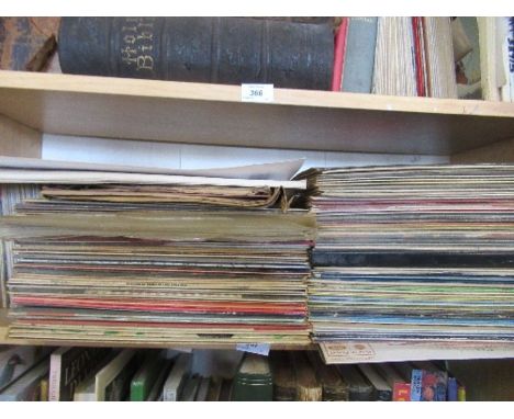 A shelf of LP and single's records