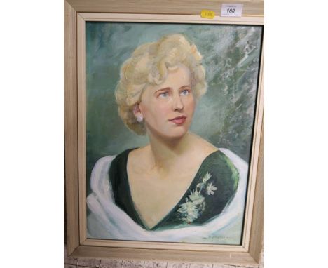 A Shearer, oil on board, portrait of a woman, 17.5ins x 13ins