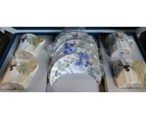 A cased Royal Worcester Lavinia coffee set, together with a cased fish knife and fork set
