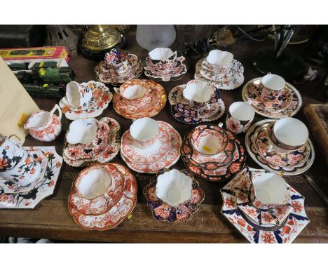 A collection of 19th century and later trios and cups and saucers, etc to include Foley
