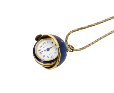 AN EMKA BLUE GUILLOCHE ENAMEL GOLD PLATED PENDANT WITH A FLEUR-DE-LIS ON THE CASEGuilloche enamel
A finely crafted pendant wa