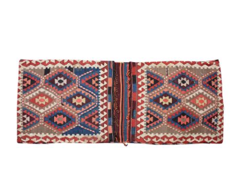 A KILIM SADDLEBAGPossibly Qashqai tribe, Central Iran or Uzbekistan, early 20th century
Of oblong rectangular shape, the two 