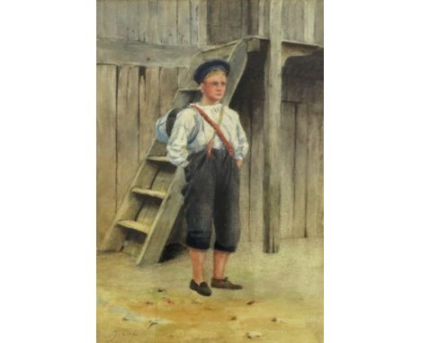 Follower of Thomas Watt Cafe (British, 1856-1925), A portrait of a boy in the Royal Naval Reserve, bears signature ''T Cafe' 