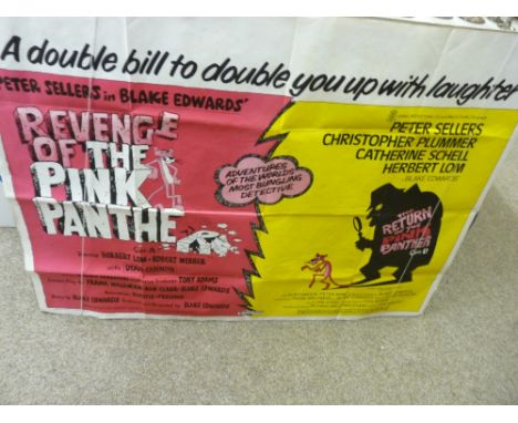 Vintage cinema poster advertising Pink Panther double bill