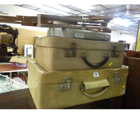 Two vintage cases and a vintage typewriter etc