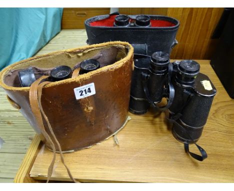Three sets of vintage binoculars