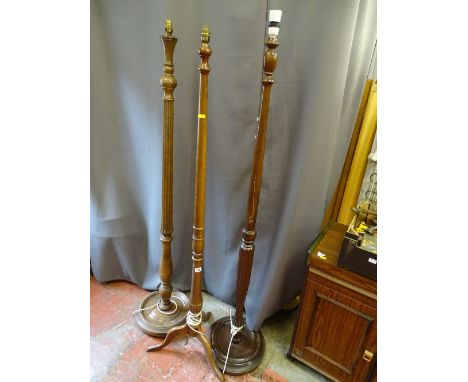 Three vintage standard lamps