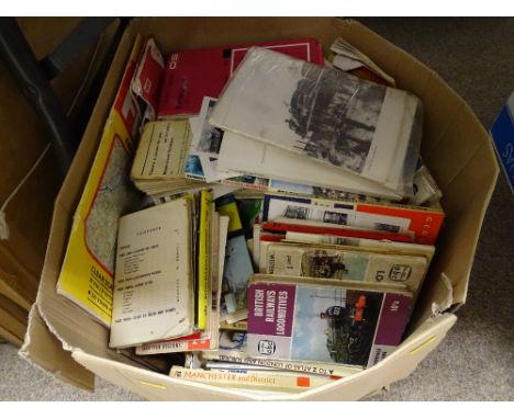 Box of predominantly Ordnance Survey maps, a quantity of rail related pocket books and street maps for various cities