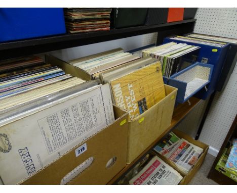 Large collection of vintage LP records in seven cases and two boxes, predominantly country and western, artists include Carol