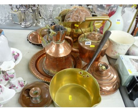 Collection of vintage brass and copperware