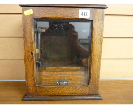 Vintage oak smoker's cabinet