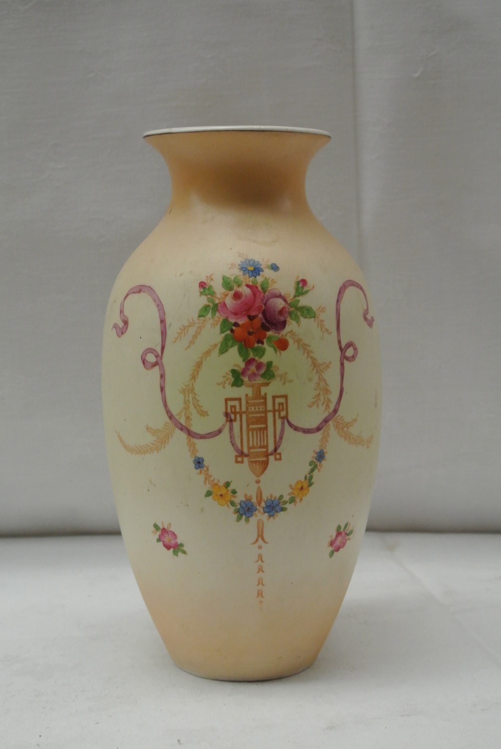 Ceramics An Antique Crown Ducal Ware Doric Hand Painted Vase