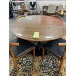 Table ronde - bois / vitre , 47 " dia