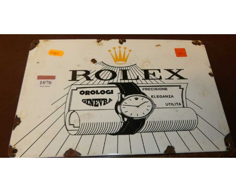 Reproduction enamel advertising sign for Rolex Watches