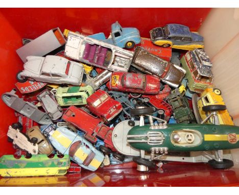 One box of mixed vintage diecast to include Spot On, Dinky Toys, Corgi Toys and others