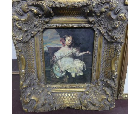 A reproduction portrait oleograph in heavy gilt frame