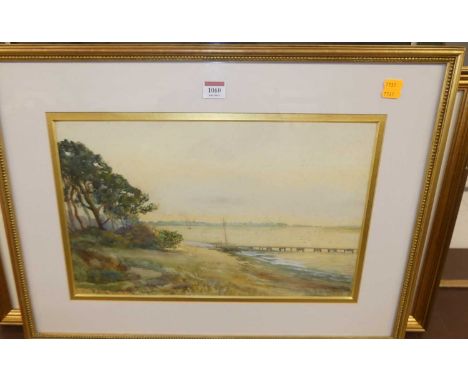 Hugh Wright Rudby (1855-1954) - Poole Harbour, watercolour, 29x46.5cm