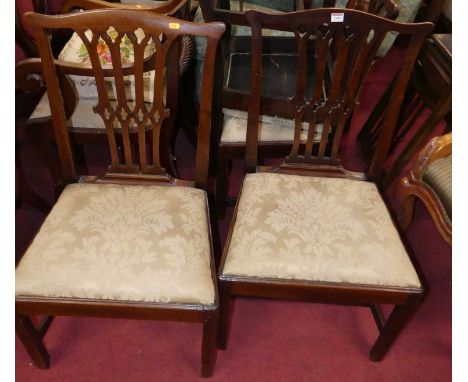 A collection of eight various 19th century mahogany dining chairs, to include; two elbow chairs, four Chippendale style dinin
