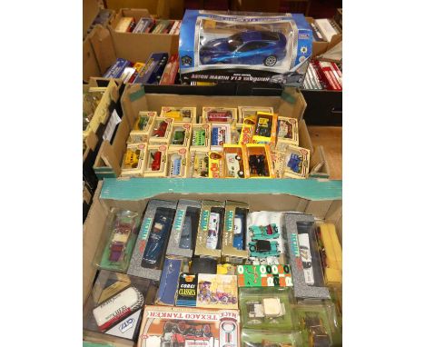 Two trays containing a quantity of mixed modern release diecasts to include Corgi Classics, Vitesse, Lledo Days Gone and othe