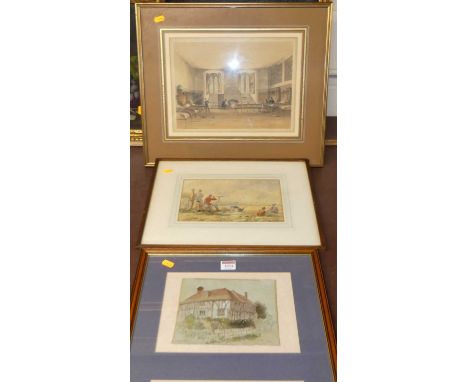 C.W. Feathergill - Near Horsmonden, watercolour, signed lower right; J.H/ .Steward - Awaiting the fleet, watercolour; and aft