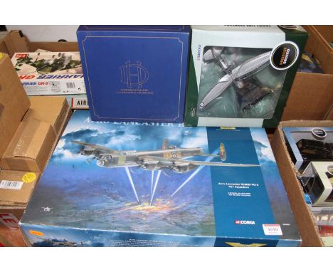 A Corgi Aviation Archive Avro Lancaster R5868 1/72 scale boxed diecast model, together with two other Oxford 1/72 scale dieca