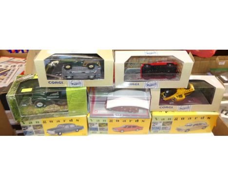 A collection of Vanguards and Corgi modern issue diecasts to include a Vanguard Morris Marina, and a Vanguards Morris Oxford 