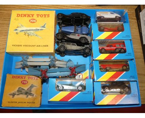 A collection of mixed diecast to include Matchbox Blue box issue models collection of mixed vintage Dinky Toys, and various b