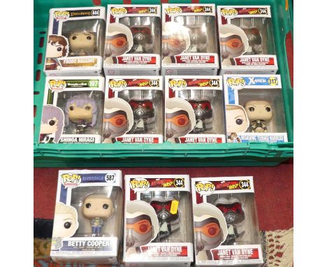 A quantity of Funko modern issue action figures to include Lord of the Rings 