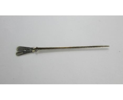 A silver medical fistula director, by Arnold and Sons, London 1914, with Government issue arrow mark, 12 cm long, 6 g gross