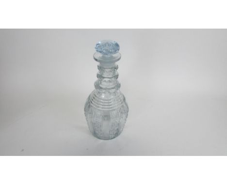 An early 19th century French cut glass decanter