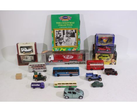 Corgi, Mattel - Approx 24 diecast vehicles, boxed and unboxed, to include boxed: Corgi Superhaulers KItKat Curtainside (59511