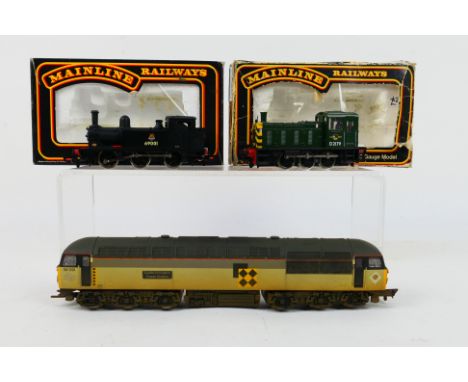 Mainline - 3 x OO gauge locomotives, an unboxed Class 56 named Castle Donington Power Station number 56091 in weathered finis