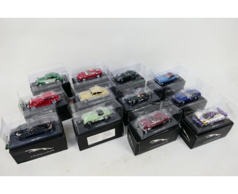 Atlas Editions - A boxed collection of 14 boxed diecast model cars from the Atlas Editions 'Jaguar Collection' series. Lot in