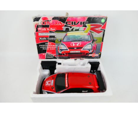 Hitari - A boxed radio control 1:11 scale Honda Civic Type R in Matt Neal Honda Racing livery. The car has lost a door mirror