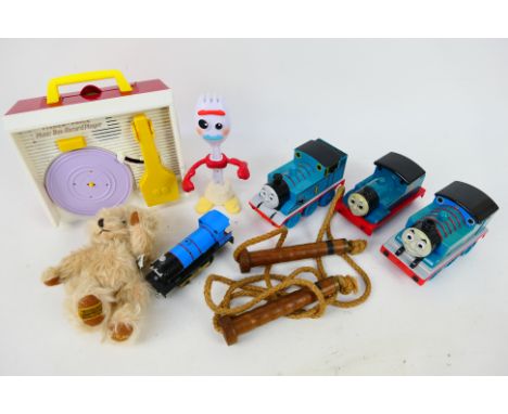 Merrythought, Fisher Price, Tomy, Mattel, Golden Bear Products, Other - A mixed lot to include a mohair Merrythought bear wit