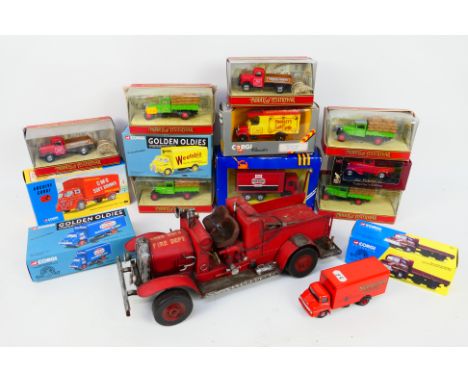 Corgi Classics - Yat Ming - Matchbox Models of Yesteryear - 14 diecast model trucks predominately boxed with a large tinplate