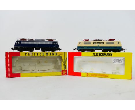 Fleischmann - 2 x boxed OO gauge locomotives, a Class 111 205-1 Electric # 4348 and a Class 110 444-7 Electric # 4335. The mo