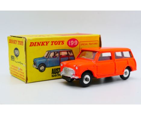 Dinky - A boxed Austin Se7en Countryman in fluorescent orange # 199. The car appears Near Mint with just two paint chips whic