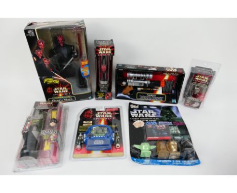 Star Wars - Episode I - Watches - Lightsaber - Naboo Blaster - Electronic game. A selection of Seven boxed / sealed items app