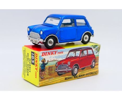 Dinky - A boxed Morris Mini Minor Automatic in metallic blue # 183. The car appears Near Mint with just a couple of small mar