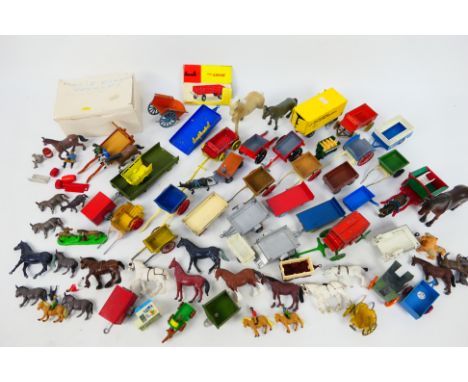 Britains - Dinky Toys - Corgi Crescent - Charbens - Others - An unboxed group of diecast and plastic horse drawn vehicles and