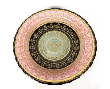 A Continental ceramic table centre bowl, with gilded decoration, diameter 40cmVery good condition 