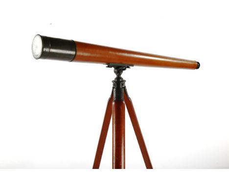 A large telescope on tripod, by Ross of London 1899, serial no. 27998, 9cm lens with fine ratchet adjustment, length 100cmIn 