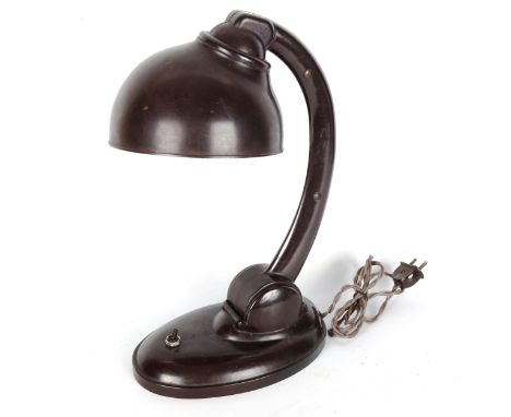 An Erik Kirkman Cole Bakelite desk lamp circa 1930, height 36cmGood condition but needs rewiring 