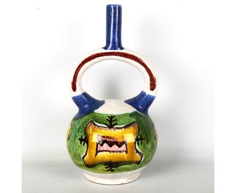 An Italian abstract pottery vase with painted decoration, height 39cm, probably circa 1960sAll in very good condition, no chi