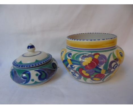 Poole bowl and a Poole jar and cover