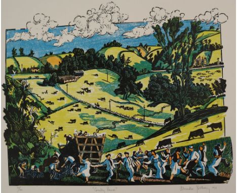 Alexander HollwegFor John Constable (Country Dance)Woodcut on paperSigned in pencil to the marginLimited edition No. 50/10046