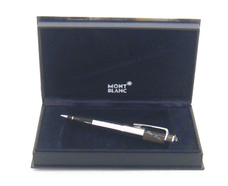 MONTBLANC, Writer's Series 'William Faulkner', a grey enamel and rhodium plated limited edition roller ball pen, no. 14964/18